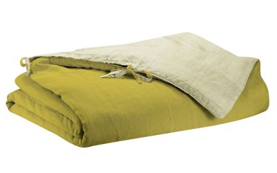 Housse de couette Zéphyr en lin Stonewashed coloris Absynthe 240x220 - Vivaraise