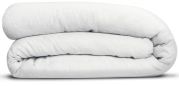 Housse de couette uni Linco en coton/lin coloris Blanc 260x240 - Vivaraise