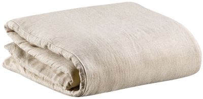 Housse de couette uni Zeff en lin stonewashed coloris Naturel 140x200 - Vivaraise