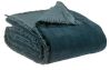 Jeté de lit Fara en coton uni Paon 260x260