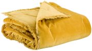 Jeté de lit Fara uni coton/polyester coloris mirabelle 240x260 - Vivaraise