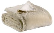 Jeté de lit Fara velours de coton coloris lin 240x260 - Vivaraise