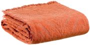 Jeté de lit Inès en coton paprika 240x260 - Vivaraise
