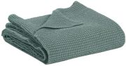 Jeté de lit Maïa coton recyclé/stonewash coloris Vert de gris 260x260 - Vivaraise