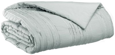Jeté de lit Miha en coton uni Perle 180x260 - Vivaraise