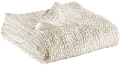 Jeté de lit Stonewashed Tana craie 240x260 - Vivaraise
