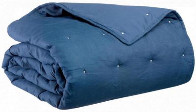 Jeté de lit Tana en coton/lin stonewashed coloris Touareg 240x260 - Vivaraise