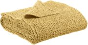 Jeté de lit Tana en coton stonewashed coloris Gold 180x260 - Vivaraise