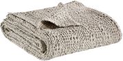 Jeté de lit Tana en coton stonewashed coloris Lin 260x260 - Vivaraise