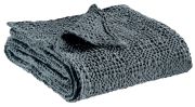 Jeté stonewashed Tana en coton coloris cendre 180x260 - Vivaraise