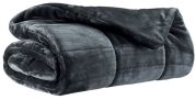 Plaid Betender en polyester coloris cendre 130x180 - Vivaraise