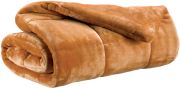 Plaid Betender en polyester coloris ocre 130x180 - Vivaraise
