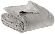 Plaid Fara velours de coton perle 135x200 - Vivaraise