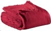 Plaid Fara velours de coton rubis 135x200