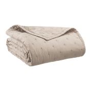 Plaid Ming en coton/polyester Sésame 120x180 - Vivaraise