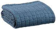 Plaid Swami en coton stonewashed uni tempête 130x200 - Vivaraise