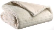 Plaid fausse fourrure Artus en polyester coloris neige 140x180 - Vivaraise