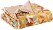 Plaid imprimé Alina coton/polyester coloris Dragée 135x200 - Vivaraise