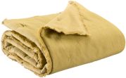 Plaid uni Laly en lin/coton coloris Gold 135x200 - Vivaraise