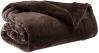 Plaid uni Tender en polyester coloris Ebène 150x200