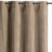 Rideau Elise en coton uni coloris ficelle 140x280 - Vivaraise