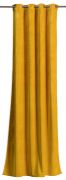Rideau Fara en coton uni coloris mirabelle 135x280 - Vivaraise