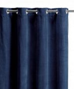 Rideau uni Elise en coton coloris Cobalt 140x280 - Vivaraise