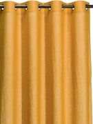 Rideau uni Zeff en lin stonewashed coloris Ocre 140x280 - Vivaraise