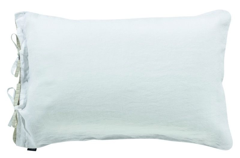 Taie d'oreiller Zéphyr en lin Stonewashed coloris Blanc 50x75 - Vivaraise