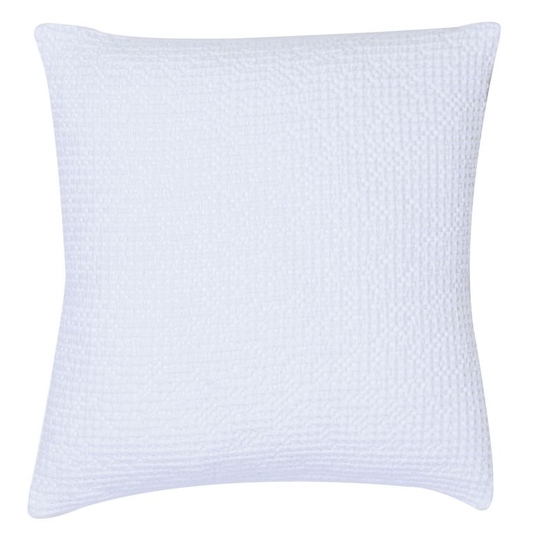 Taie d'oreiller uni Maïa en coton stonewashed coloris Blanc 65x65 - Vivaraise
