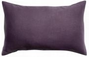 Taie d'oreiller uni Zeff en lin stonewashed coloris Raisin 50x75 - Vivaraise