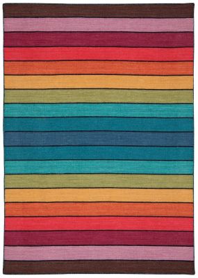 Tapis Arsène tissé main laine et coton coloris Multicolore 140x200 - Vivaraise