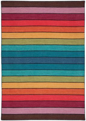 Tapis Arsène tissé main laine et coton coloris Multicolore 80x200 - Vivaraise
