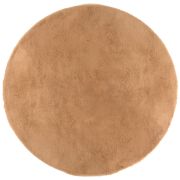 Tapis Eddy en polyester coloris Camel rond Ø120 - Vivaraise