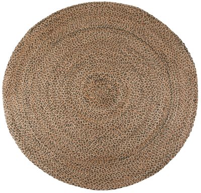 Tapis Elliot en jute/coton coloris Naturel/fougère rond Ø160 - Vivaraise