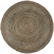 Tapis Elliot en jute/coton coloris Riviera rond Ø160 - Vivaraise