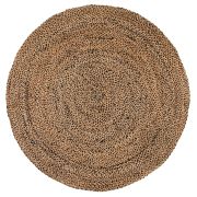 Tapis Elliot jute / coton coloris Carbone rond Ø160 - Vivaraise