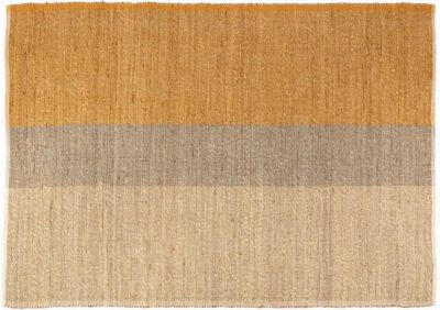 Tapis Karan en jonc de mer/coton coloris Mirabelle 120x170 - Vivaraise