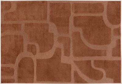 Tapis Marla en polyester recyclé coloris Terracotta 160x230 - Vivaraise