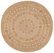 Tapis Patna tissé main en jute coloris Naturel rond Ø120 - Vivaraise