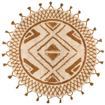 Tapis Sami en coton Bronze rond Ø160 - Vivaraise