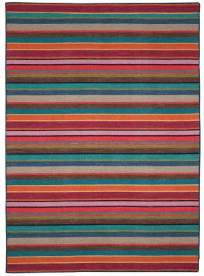Tapis Samson tissé main en laine/coton coloris Multicolore 140x200 - Vivaraise
