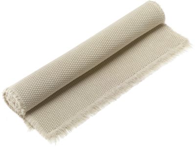 Tapis de bain uni Elly en coton coloris Lin 70x140 - Vivaraise