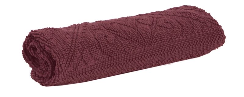 Tapis de bain uni Enzo en coton coloris Bois de rose 54x110 - Vivaraise