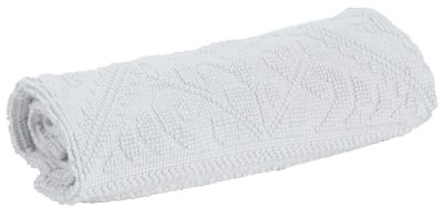 Tapis de bain uni Enzo en coton coloris Neige 110x54 - Vivaraise