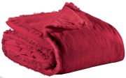 Édredon uni Fara en velours de coton coloris Rubis 85x200 - Vivaraise