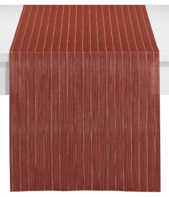 Chemin de table Manoka PVC tissage jacquard rouge tomette 45x150 - Winkler