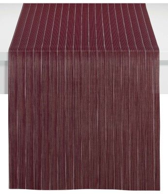 Chemin de table Manoka PVC tissage jacquard violet prune 45x150 - Winkler