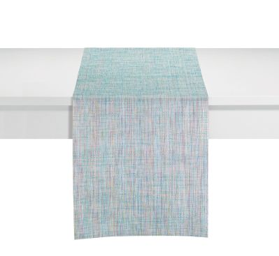 Chemin de table effet paille tressée Lina turquoise/multicolore 150x45 - Winkler