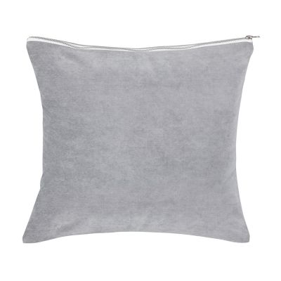 Coussin Graciosa polyester uni gris + ligne blanc neige 45x45 - Winkler